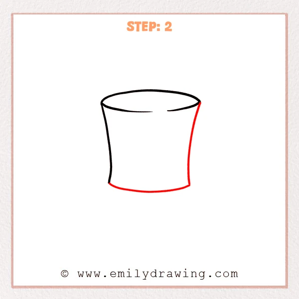 how to draw a top hat - Step 2